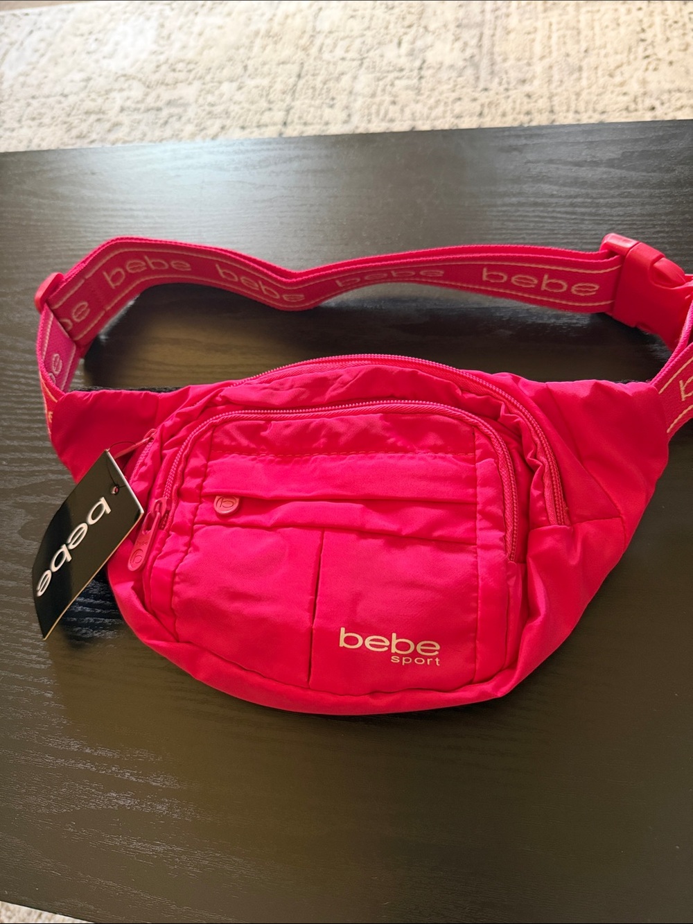 bebe Hot Pink Logo Waist Bag